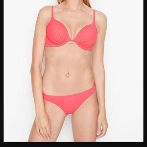 VICTORIA'S SECRET Zuma Smocked Itsy Bikini Bottoms Swimsuit Pink  XL